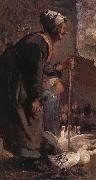 Nicolae Grigorescu Old Woman with Geese oil painting picture wholesale
